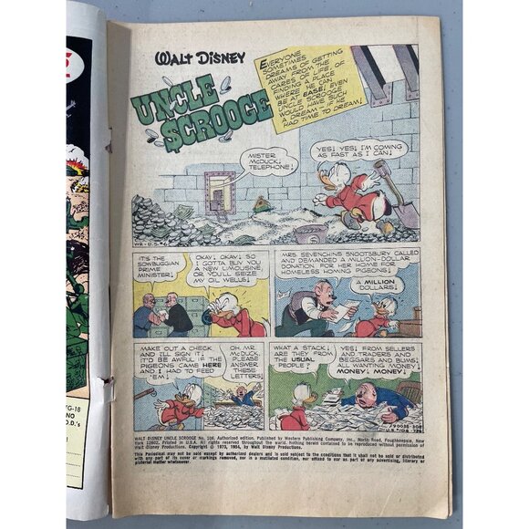 Whitman Walt Disney Uncle Scrooge No. 106 20¢ Cover 1973, 1954 Bagged Boarded - Picture 3 of 8